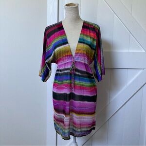 Luli Fama swim cover up sheer mesh multi color size M